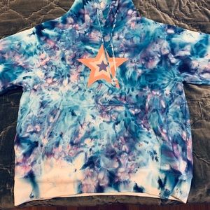 Tie dye star hoodie - handmade